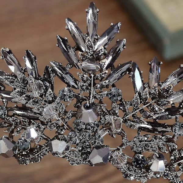 1 stk. Sort Krone Tiara Barok Dronning Krone Sort Bryllup Tiara Til Kvinder Halloween Fest