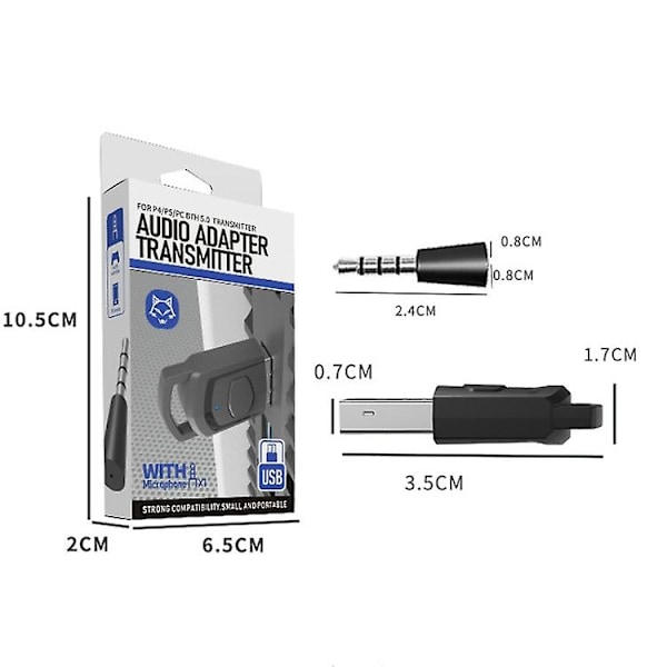 Bluetooth-ljudsändare för Ps5 / Ps4 / Pc