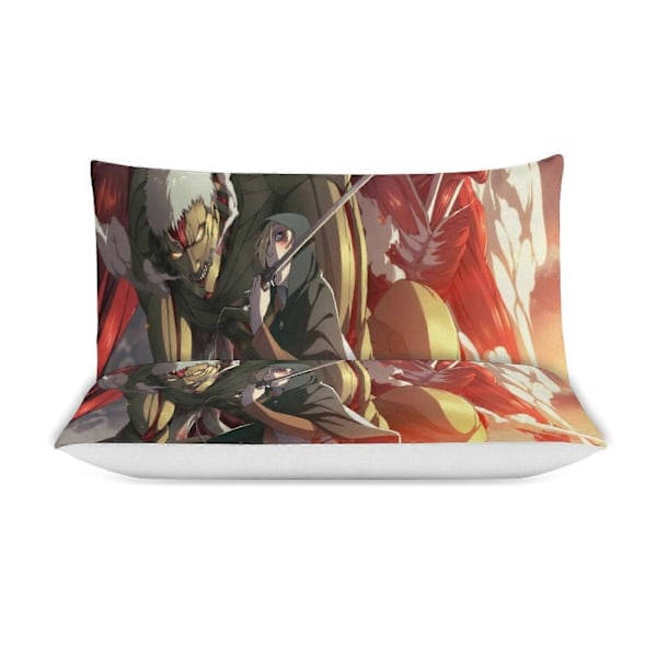 v1409 Attack On Titan Dynebetræk Sæt Tykkere Blødt 3 Dele Sengelinned Sæt Helårs Dynebetræk med 2 Pudebetræk til Voksne Kvinder Piger Teenagere Hjem Værelse Dekoration 240x260cm 94x102in
