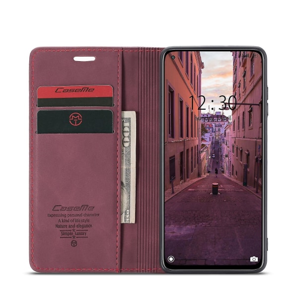 Nahkakotelo Xiaomi Mi 10t 5g / 10t Pro 5g -puhelimille Wine Red