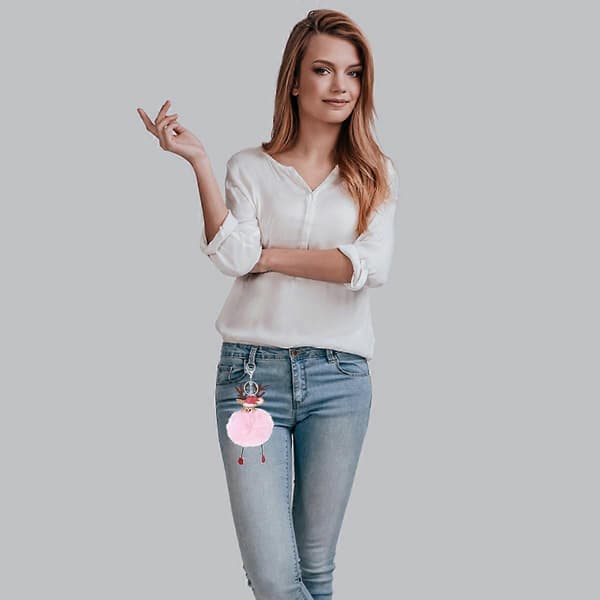 Jule nøglering rensdyr ornament til dekoration 2 stk. assorterede farver