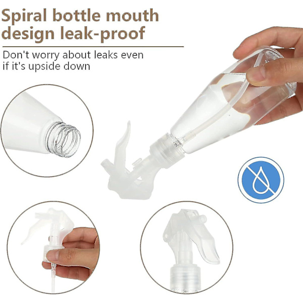 4 st transparenta tomma sprayflaskor 200 ml - Vattensprayflaska för skönhet