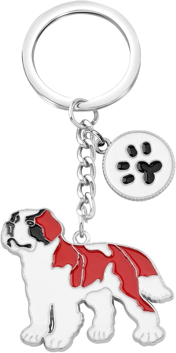 Saint Bernard nøkkelring - Ideell gave til Saint Bernard-elskere (eiere, hundeeiere)