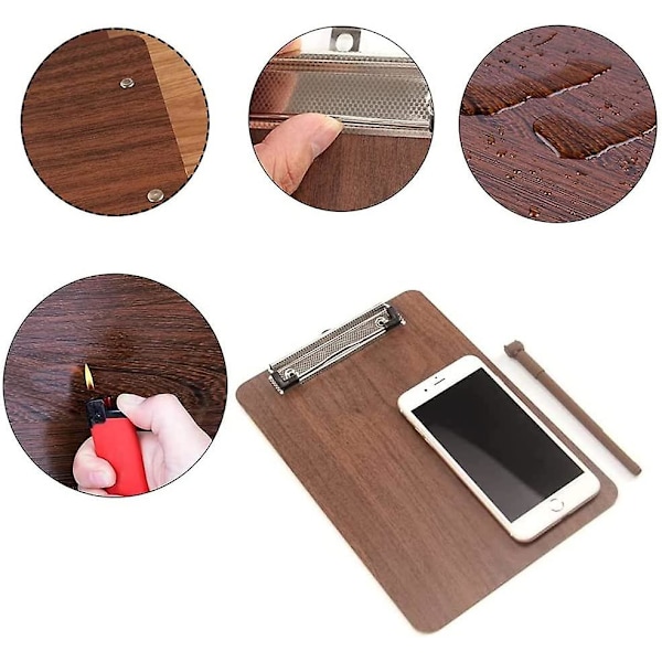 Dww-Clipboard, 5 stk. A4-størrelse clipboardholder, clipboardholder med klips, træ clipboard med klips, clipboard, tyk clipboard, egnet til off