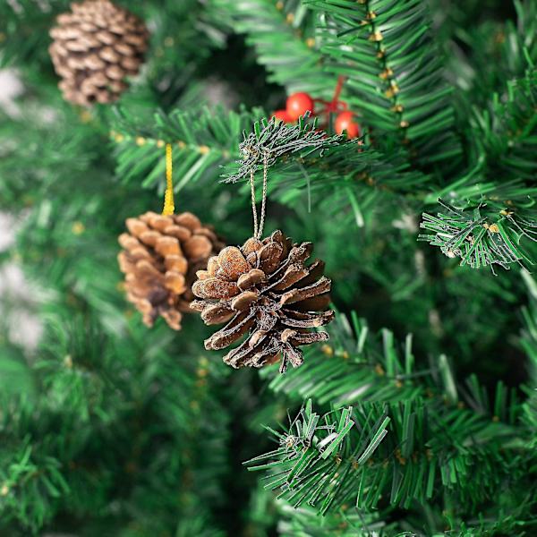 30 st naturliga tallkottar för jul, rustika tallkottar i bulk med snöre för hantverk för heminredning, höst tacksägelse träddekoration