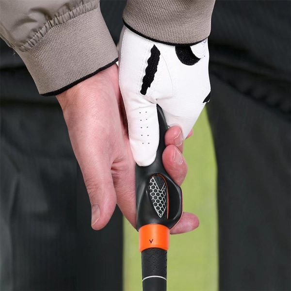 Golf Grip Trainer Attachment Golf Swing Trainer Corrector Træningshjælpemiddel Til Begyndere Udendørs Orange