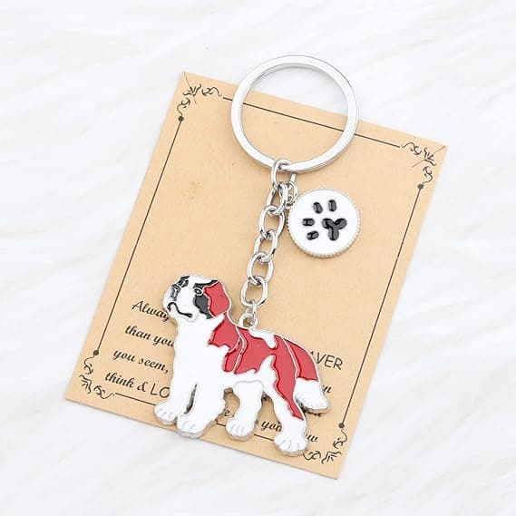 Saint Bernard nøkkelring - Ideell gave til Saint Bernard-elskere (eiere, hundeeiere)