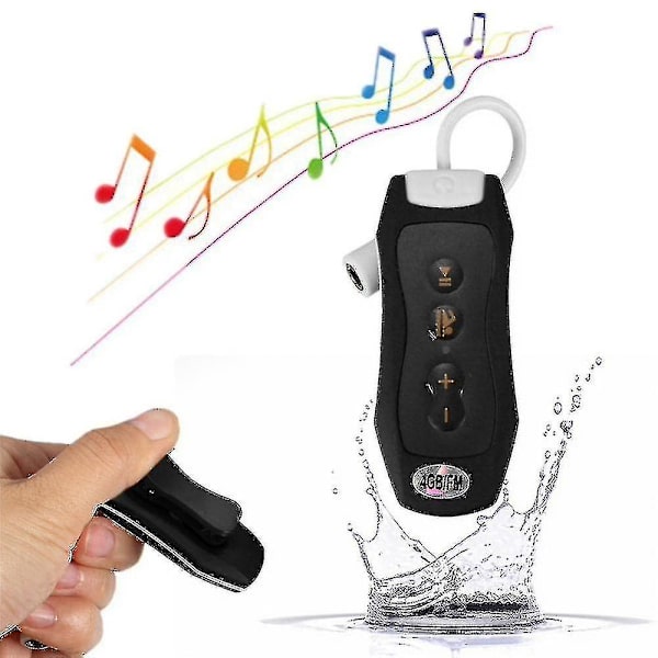FM-radio 4 GB IPX8 vandtæt MP3-musikafspiller til svømning og dykning med øretelefoner, headset, sport, stereo, bas og svømme-MP3 med klips