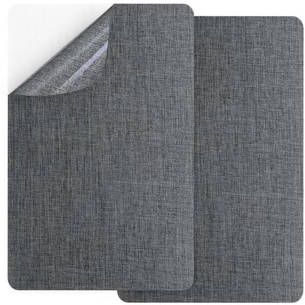 2 stk. selvklæbende lapper til tekstilreparation - Mørkegrå - Til sofa, telt, møbler, bilsæde - 20 x 28 cm