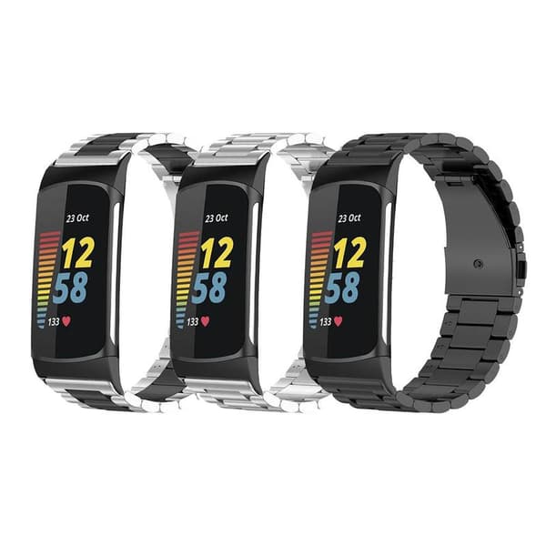 Urrem i rustfrit stål kompatibel med Fitbit Charge 5 Classic Quick Release Urrem med værktøj til mænd kvinder
