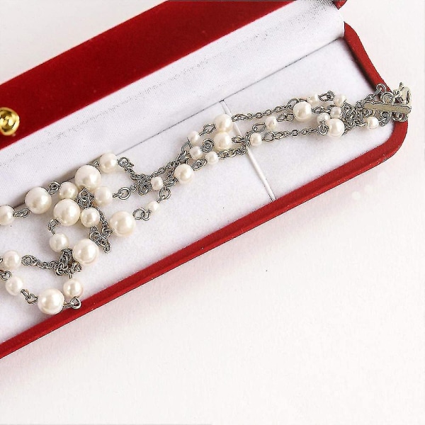 Vita pärlor glaspärlor, förpackning med 488 runda pärlor, för smyckestillverkning