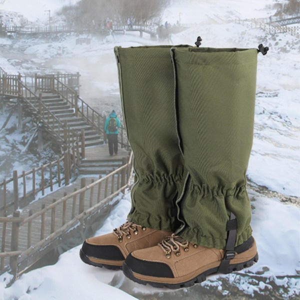 1 par perfekt passende gamasjer sko klatring snø trekking fotturer deksel Army Green