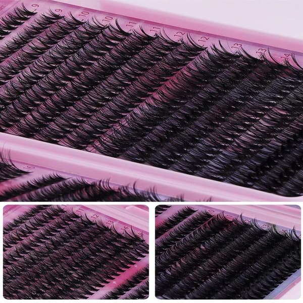 Black Friday False Eyelashes Set with Storage Box - Individual False Eyelashes - Volume Lashes Black black Svart