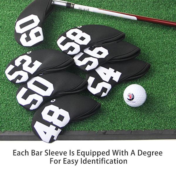 4/7 st golfjärnsklubbsöverdrag universellt dammskydd dykmaterial golf sand wedge skydd med nummer tryckt 48-60 grader golftillbehör_ahf White