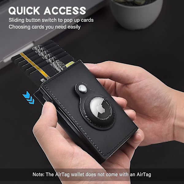 Airtag-lompakko, aito nahkainen AirTag-lompakko, RFID-teknologia, luottokorttikotelo, minimalistinen lompakko miehille Apple Airtagille (ei sisällä Airtagia)