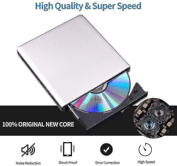 Ekstern Blu Ray Dvd-drev 3d, Usb 3.0 Og Type-c Bluray Cd Dvd--(meili)