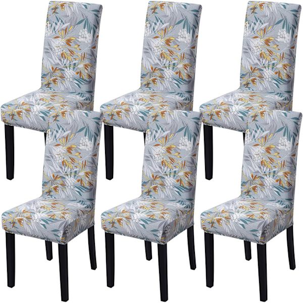 4-pakning julestoltrekk stretch avtagbart vaskbart spisestue løvmønster1 Leaf Pattern1 Leaf Pattern1 6