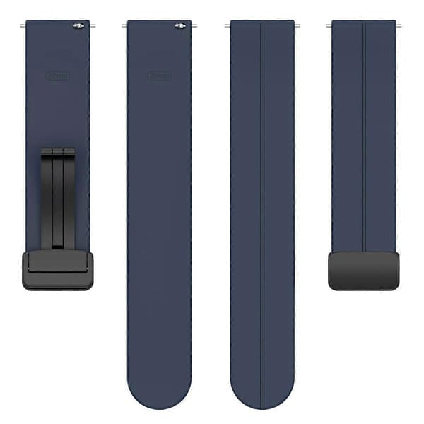xDfind Fladhoved Rille Foldbar Sort Spænde Silikone Urrem Midnight Blue 20mm