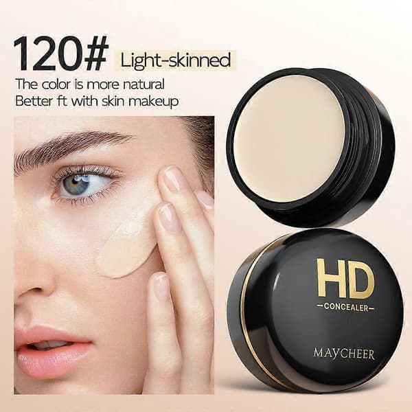 Pot Concealer Full Coverage, Under Eye Concealer Vattentät No Transfer, För Mörka Ringar, Fläckar, Makeup Ljusar upp för Känslig Hud 40g Light-skinned