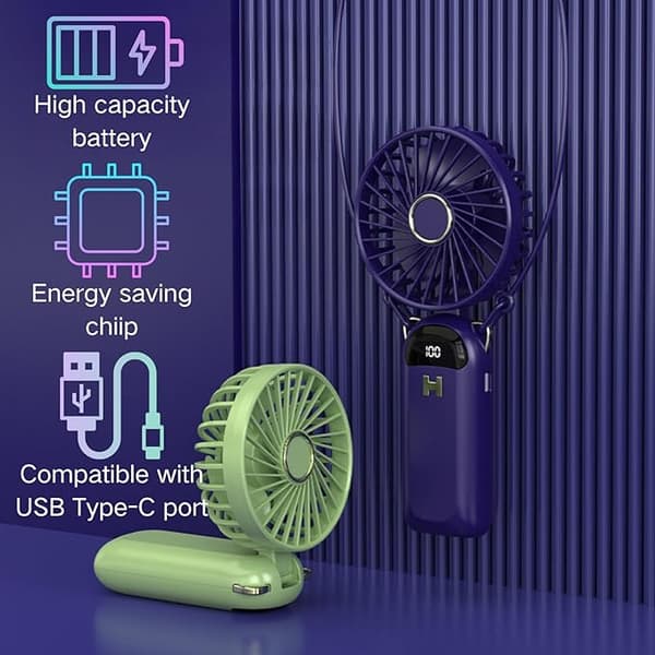 Handhållen fläkt batteridriven ansiktsfläkt