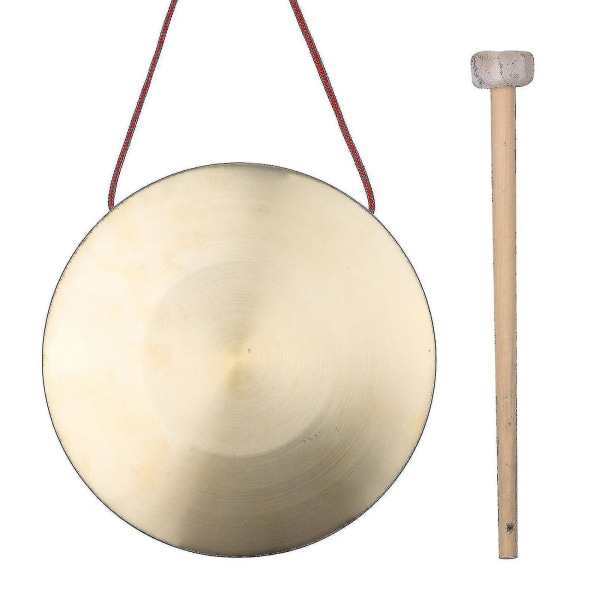 2024 30cm Hånd Gong Cymbaler Messing Kobber Gong Kapell Opera Perkusjonsinstrument Med Rund Spill Hammer -gt