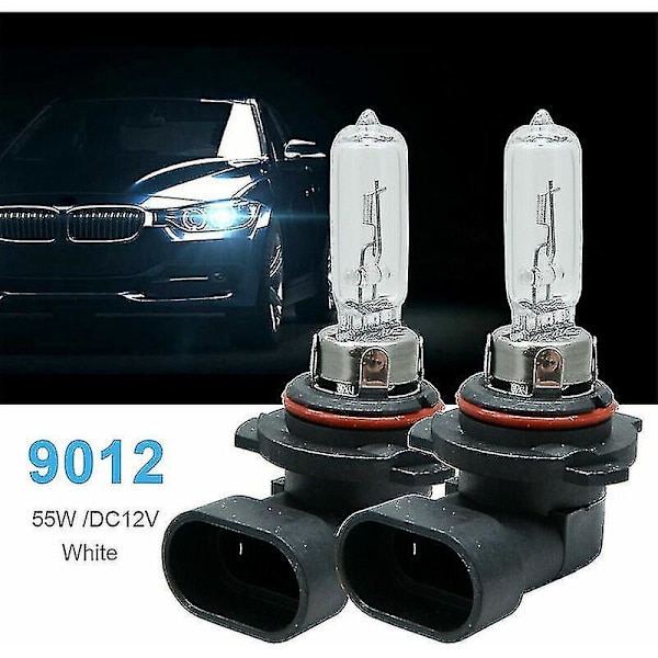 2 st 9012 Hir2 Px22d Bilstrålkastare 12v 55w Klar Halogen Projektorlampa Byte, Dimljus Drl Lampa