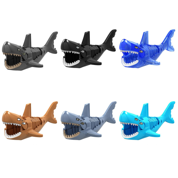 6 stk Ghost Shark byggeklosser actionfigur barnas leketøy gave Coffee