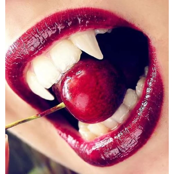 Ctmw Vampire Hampaat 2 paria vampyyrin hampaita kiinnitettäväksi ja mallinnettavaksi Natural White - täydellinen Halloweeniin