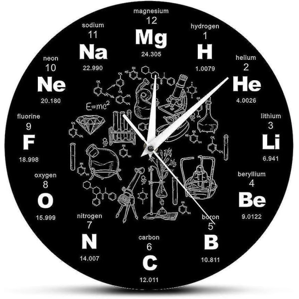 Periodiska systemet Väggkonst kemiska symboler Klocka Utbildning