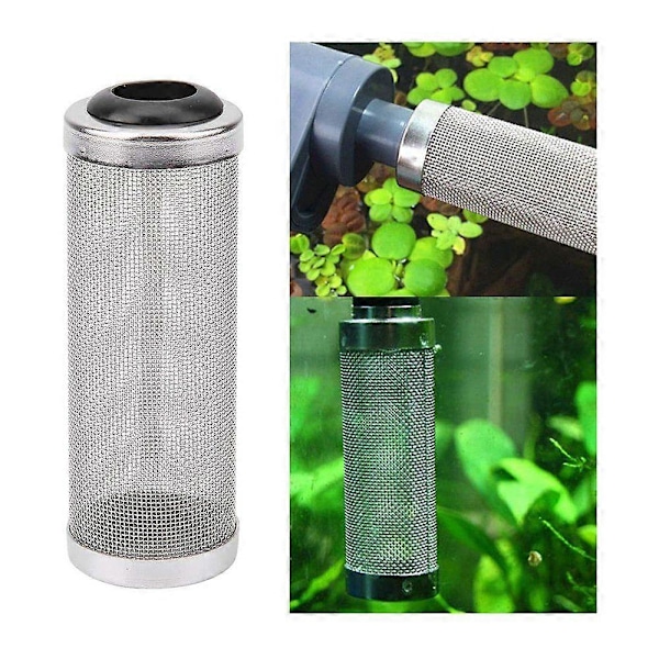 Akvariefilterbeskyttelse i rustfritt stål, filterbeskyttelse for fisk, rekesikker beskyttelse, akvariefilterbeskyttelse for fisk og reker (12 mm)