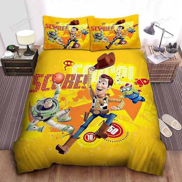 v4884 Sängkläder Walt Toy Story Woody Buzz Lightyear Alien Arkad Påslakanset Sängkläder IU4884 135x200cm 53x78in