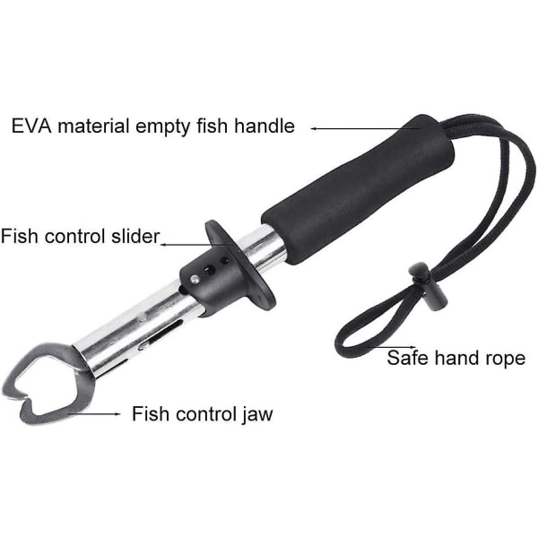 Fiskelæbeholder T-type Bærbar fiske læbeholder i rustfrit stål fiskegrej fiske læbeholder værktøj med Eva skumhåndtag justerbar ledning