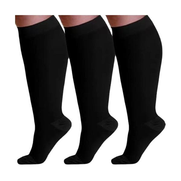 Tåbeskyttelse Plus Size Kompresjonsstrømper Elastiske strømper svarte svart black 5XL