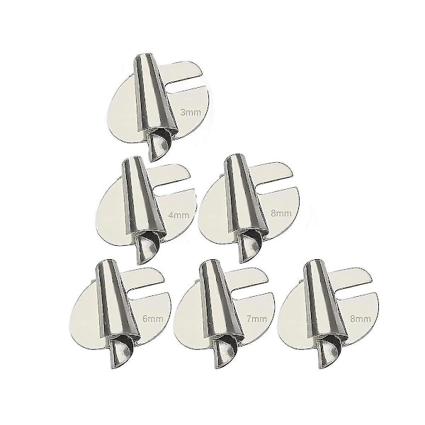 6 kpl ompelurullahelmajalkaa, 3mm-8mm 6 kokoa leveä rullapainejalka ompelukoneen paininjalka Silver