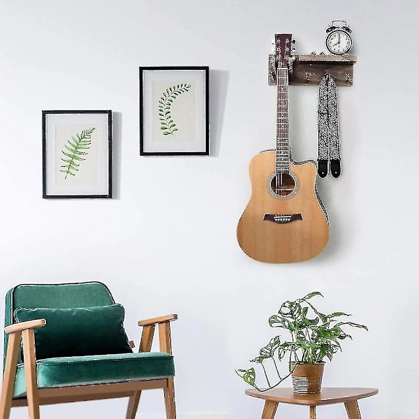 Väggmonterat gitarrställ i trä för elgitarr Ukulele Bass