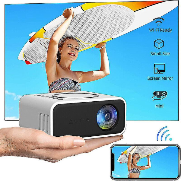 4k projektor 7500 lumen 1080p 3d led mini wifi video hjemmebiograf Black