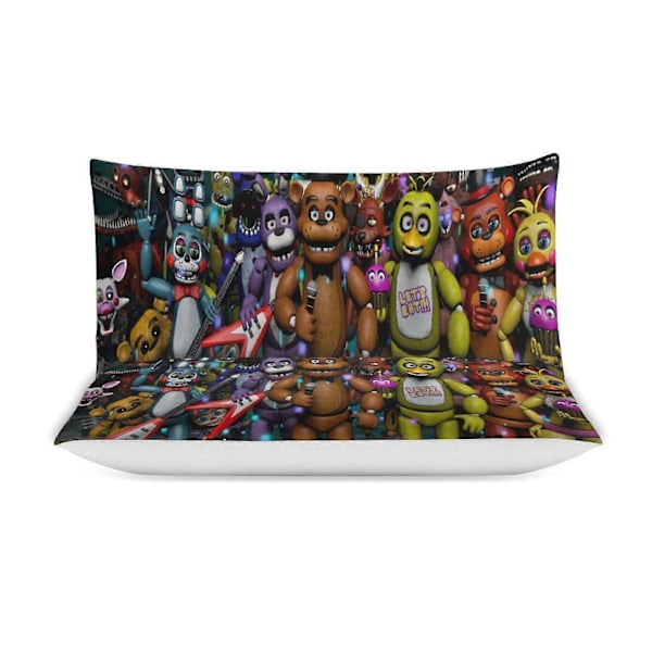 v1472 Five Nightat Freddy Quilt Sæt Tyk Blød 3 Dele Sengesæt Helårs Dynebetræk med 2 Pudebetræk til Voksne Kvinder Piger Teenagere Hjem Værelse 200x200cm 78x78in