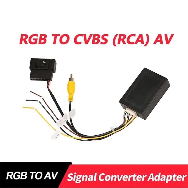 RGB til (RCA) AV Cvbs Signal Converter Decoder Box Adapter for Bakkamera Golf 6 Cc