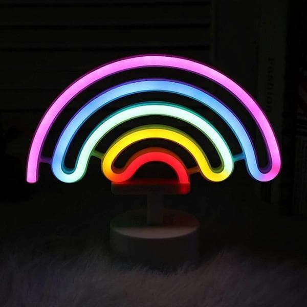 Regnbue Neonskilt Regnbue Neon Nattlampe