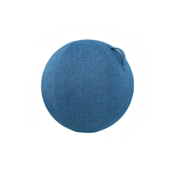 Dammsäker halkfri träningsboll i bomull och linne, praktisk fint stickad yogabollskydd för hemmet Grey with White