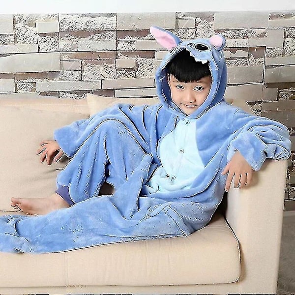 Disney Lilo & Stitch En-delad Pyjamas Barn Plysch Newway Onesies Vinter Varma Kläder Julgåva_Newway 1 110CM(5-6T)