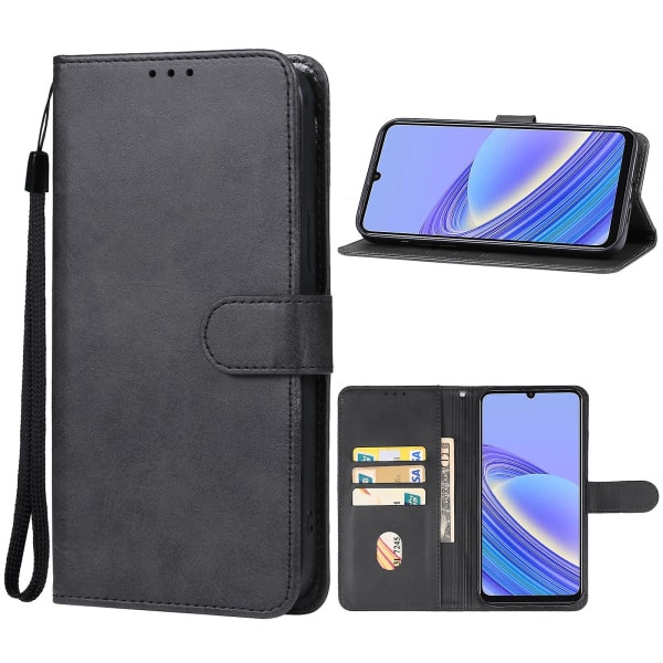 Leather Phone Case For Tcl 40 Se Black