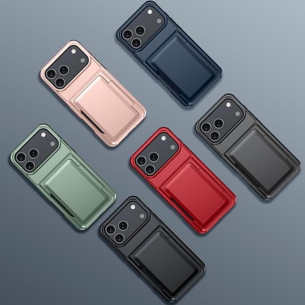 Wallet Case for iPhone 17 - Stylish Protective Case with Card Holder (Holds 5 Cards) - Grey iPhone 17 grey grey iPhone 17