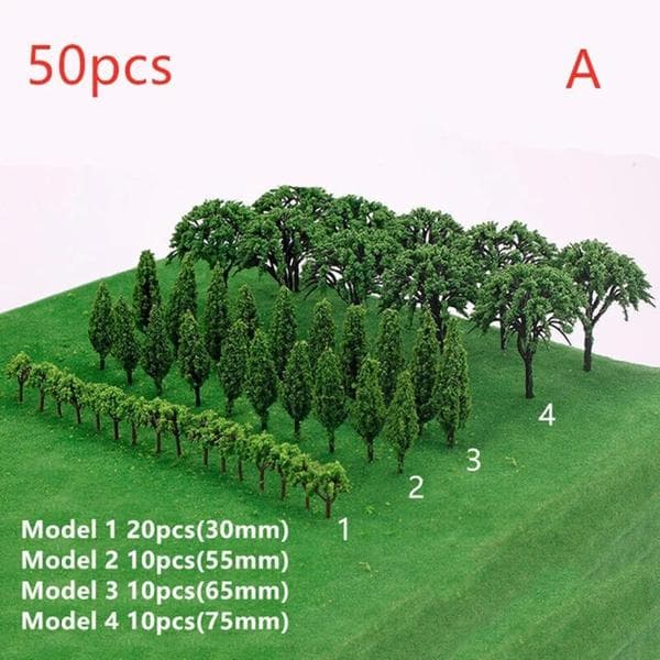 Model Trees for Crafts 50 Pcs 7.5 cm Model Trees Landscape Railway Scale Trees Accessories Green Style