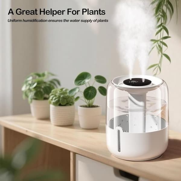 6.8 liter - Humidifier for the home with silver ion purification and night light - White
