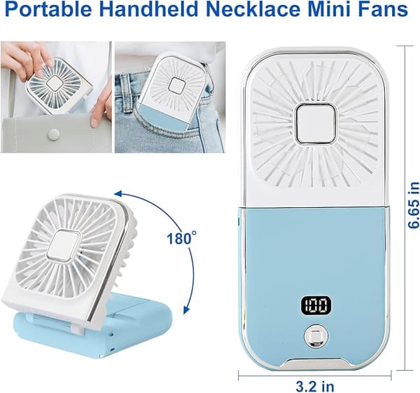 Bærbar digitalt display personlig håndholdt ventilator