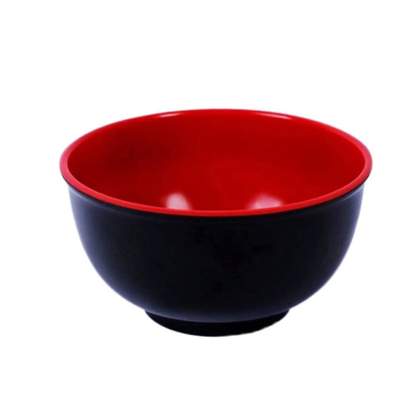 1 st 1050ml imiterad porslinssoppskål Anti-fall risskål Röd svart dubbelfärgad nudlar skål -19x9cm (svart)