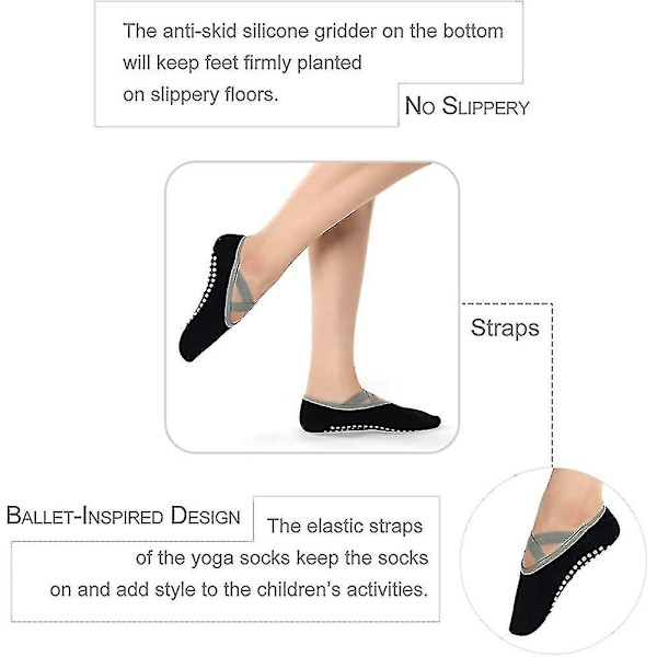 Yogasockor, 2 par Acsergery present yogapilatesockor för kvinnor med grepp &