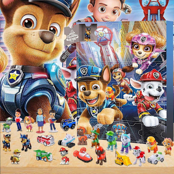 Julkalender Skye Chase Dockan Barn Cartoon Söt Semester Nedräkning Leksak Set Anime Leksak Present PAW Patrol With Box