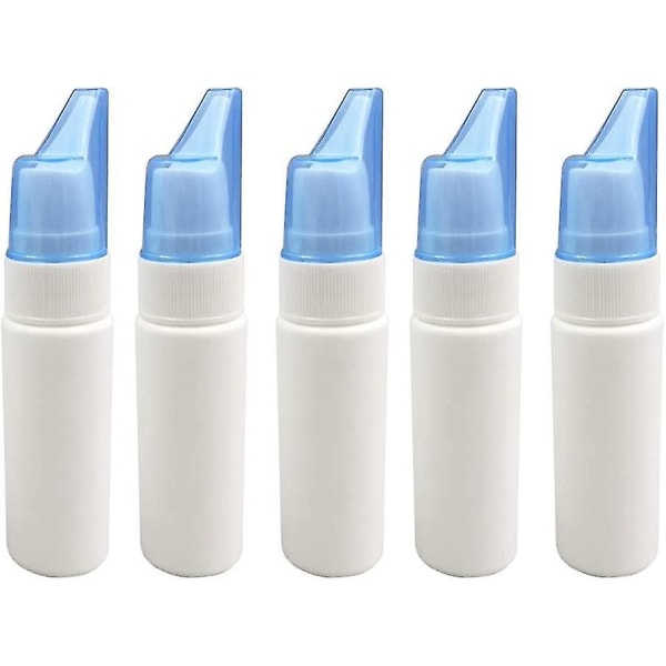 5 kpl Nenäsumutepullot Tyhjät muoviset nenäsuihkepullot Uudelleenkäytettävät Säiliöt Hienojakoinen sumutin (60 ml)